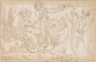 A+ 062
<br/>
Orpheus voor Hades en Persephone
<br/>
<em>Giulio Romano (1499-1546) - kopie naar</em>